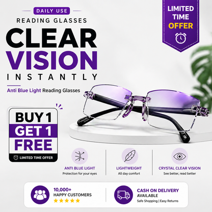 Daily Use Reading Glasses - Buy 1 Get 1 Free