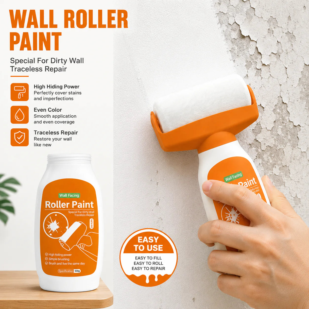 2-in-1 Wall Repair Paint Roller